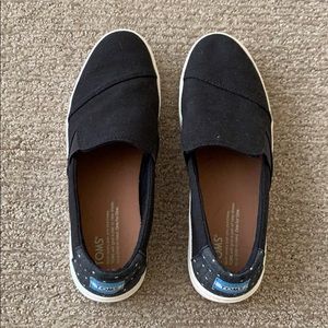 Toms Black Slip Ons